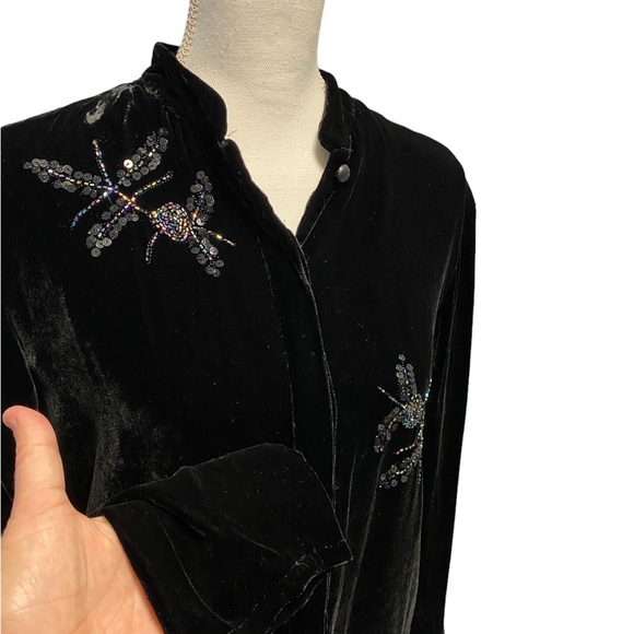 Carole Little silk and rayon jacket, size medium. Beaded. Elegant. Worn once - Picture 7 of 16